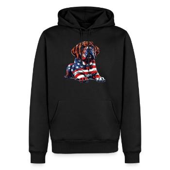 Bullmastiff Dog 4th of July American Flag Gifts - Men’s Premium Organic Hoodie - black - Front - Nico (187cm)
