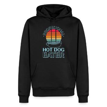 Hot Dog Adulte Rétro Professionnel - Sweat à capuche Premium bio Homme - noir - Devant - Nico (187cm)