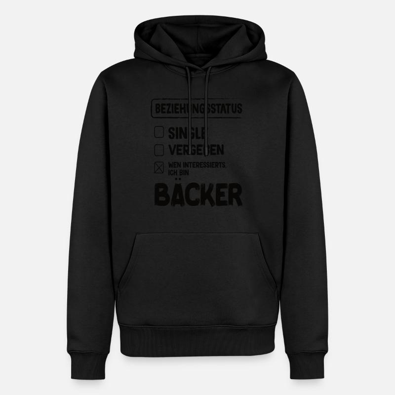 Bäcker Beziehungsstatus Back Backwaren Backen - Männer Premium Bio Hoodie - Schwarz