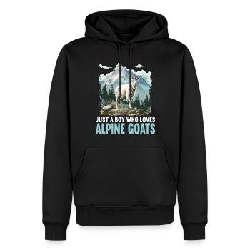 Alpine Goat Bergziegen Bergziege - Männer Premium Bio Hoodie - Schwarz - Vorne - Nico (187cm)