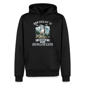 Alpine Goat Bergziegen Bergziege - Männer Premium Bio Hoodie - Schwarz - Vorne - Nico (187cm)