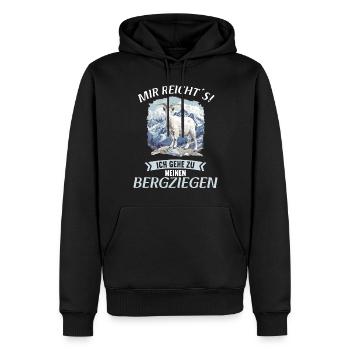Alpine Goat Bergziegen Bergziege - Männer Premium Bio Hoodie - Schwarz - Vorne - Nico (187cm)