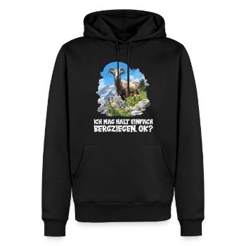 Alpine Goat Bergziegen Bergziege - Männer Premium Bio Hoodie - Schwarz - Vorne - Nico (187cm)