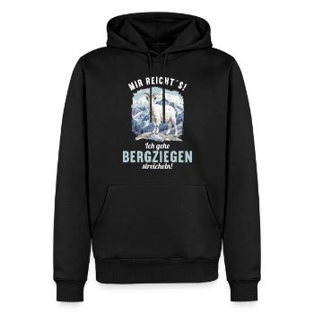 Alpine Goat Bergziegen Bergziege - Männer Premium Bio Hoodie - Schwarz - Vorne - Nico (187cm)
