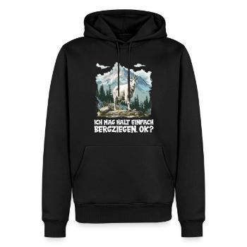 Alpine Goat Bergziegen Bergziege - Männer Premium Bio Hoodie - Schwarz - Vorne - Nico (187cm)