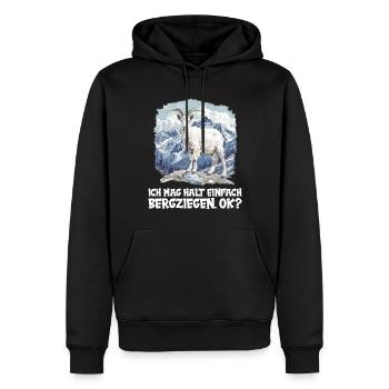 Alpine Goat Bergziegen Bergziege - Männer Premium Bio Hoodie - Schwarz - Vorne - Nico (187cm)