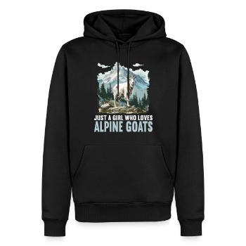 Alpine Goat Bergziegen Bergziege - Männer Premium Bio Hoodie - Schwarz - Vorne - Nico (187cm)