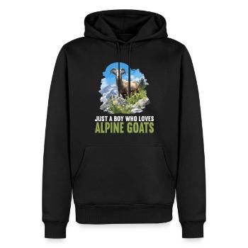 Alpine Goat Bergziegen Bergziege - Männer Premium Bio Hoodie - Schwarz - Vorne - Nico (187cm)