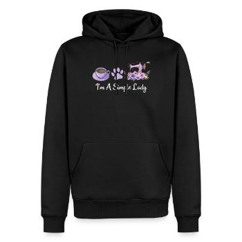 I’m A Simple Lady - Amoureux des chats Amoureux de la couture - Sweat à capuche Premium bio Homme - noir - Devant - Nico (187cm)