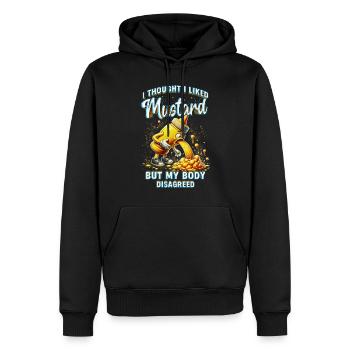 Senfallergie I Thought I Liked Mustard - Männer Premium Bio Hoodie - Schwarz - Vorne - Nico (187cm)