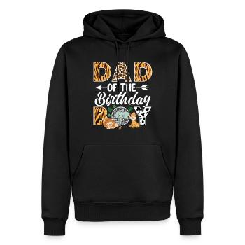 Papa Of The Wild Un Anniversaire Zoo Thème Safari - Sweat à capuche Premium bio Homme - noir - Devant - Nico (187cm)