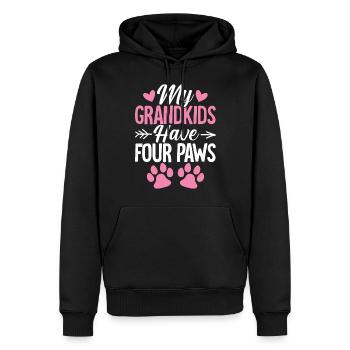 Meine Enkelkinder haben Pfoten Lustiger Hund Oma Vier - Männer Premium Bio Hoodie - Schwarz - Vorne - Nico (187cm)