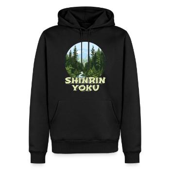 Shinrin Yoku Japanese Art Nature Forest - Männer Premium Bio Hoodie - Schwarz - Vorne - Nico (187cm)