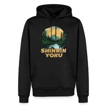 Shinrin Yoku Japanese Art Nature Forest - Männer Premium Bio Hoodie - Schwarz - Vorne - Nico (187cm)