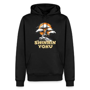 Shinrin Yoku Japanese Art Nature Forest - Männer Premium Bio Hoodie - Schwarz - Vorne - Nico (187cm)