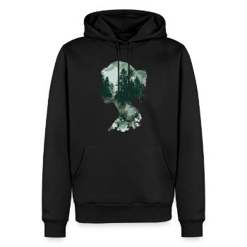 Shinrin Yoku Art Japonais Nature Forêt - Sweat à capuche Premium bio Homme - noir - Devant - Nico (187cm)