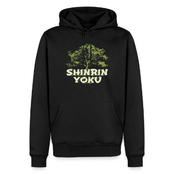 Shinrin Yoku Japanese Art Nature Forest - Männer Premium Bio Hoodie - Schwarz - Vorne - Nico (187cm)