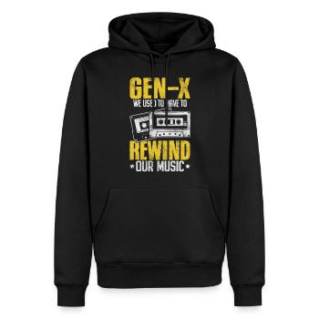 Funny Generation X Music Rewind Xennials Gen X - Men’s Premium Organic Hoodie - black - Front - Nico (187cm)