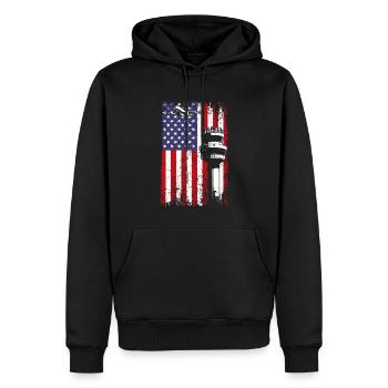 American Flag US, air traffic controller - Männer Premium Bio Hoodie - Schwarz - Vorne - Nico (187cm)