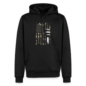 American Flag US, air traffic controller - Männer Premium Bio Hoodie - Schwarz - Vorne - Nico (187cm)