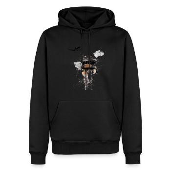 American Flag US, air traffic controller - Männer Premium Bio Hoodie - Schwarz - Vorne - Nico (187cm)