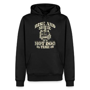 Hot Dog Adulte Vintage Rise Et - Sweat à capuche Premium bio Homme - noir - Devant - Nico (187cm)