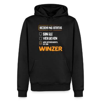 Vigneron Relation Statut Vigneron Profession viticole - Sweat à capuche Premium bio Homme - noir - Devant - Nico (187cm)