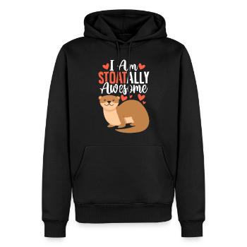 Lustiges Kurzschwanzwiesel Hermelin Tier - Männer Premium Bio Hoodie - Schwarz - Vorne - Nico (187cm)