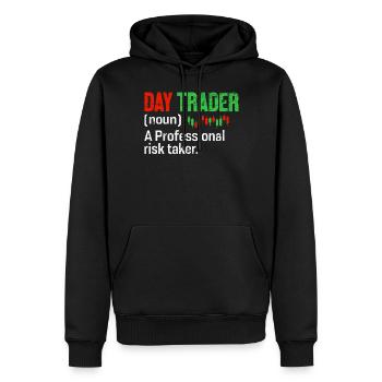 Day Trader Funny Définition Chandelier - Sweat à capuche Premium bio Homme - noir - Devant - Nico (187cm)