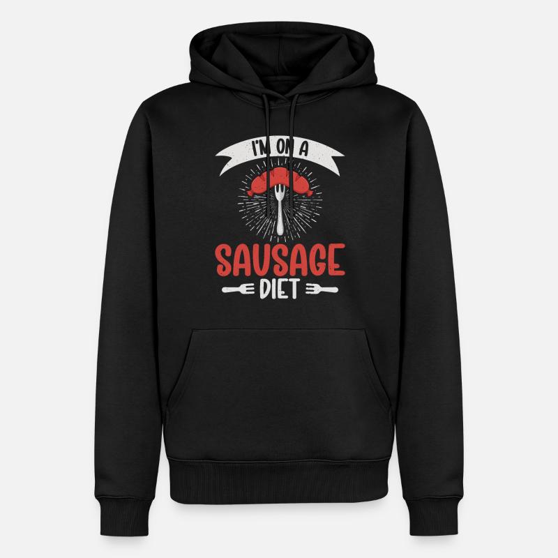 Amateur de saucisses - Sweat à capuche Premium bio Homme - noir