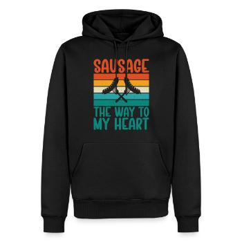 Sausage Lover - Männer Premium Bio Hoodie - Schwarz - Vorne - Nico (187cm)