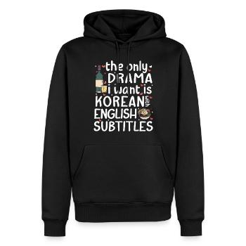 Fan d’amant de K-Drama Korean Drama Merch - Sweat à capuche Premium bio Homme - noir - Devant - Nico (187cm)