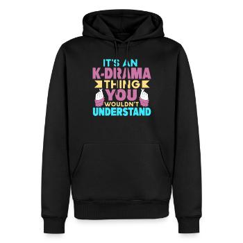 Fan d’amant de K-Drama Korean Drama Merch - Sweat à capuche Premium bio Homme - noir - Devant - Nico (187cm)