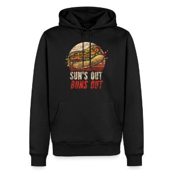 Hot Dog Adulte Vintage Rétro Sun’s - Sweat à capuche Premium bio Homme - noir - Devant - Nico (187cm)