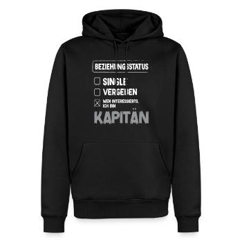 Kapitän Beziehungsstatus Kapitän Boot Segeln - Männer Premium Bio Hoodie - Schwarz - Vorne - Nico (187cm)