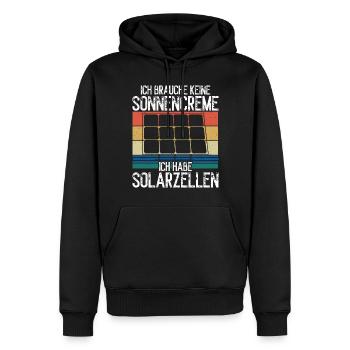 Solar Panel Ökostrom Balkonkraftwerk PV Anlage - Männer Premium Bio Hoodie - Schwarz - Vorne - Nico (187cm)