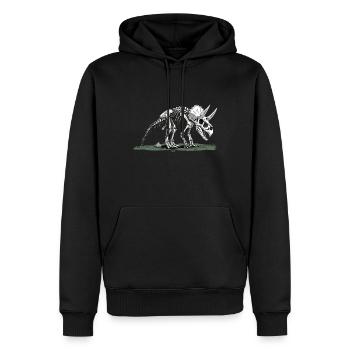 L’humour des dinosaures de la paléontologie - Sweat à capuche Premium bio Homme - noir - Devant - Nico (187cm)