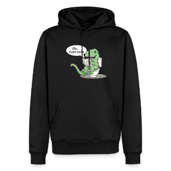L’humour des dinosaures de la paléontologie - Sweat à capuche Premium bio Homme - noir - Devant - Nico (187cm)
