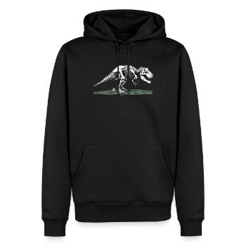 L’humour des dinosaures de la paléontologie - Sweat à capuche Premium bio Homme - noir - Devant - Nico (187cm)
