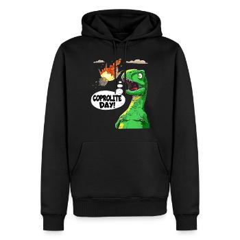 L’humour des dinosaures de la paléontologie - Sweat à capuche Premium bio Homme - noir - Devant - Nico (187cm)