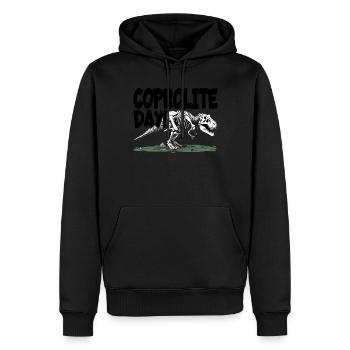 L’humour des dinosaures de la paléontologie - Sweat à capuche Premium bio Homme - noir - Devant - Nico (187cm)