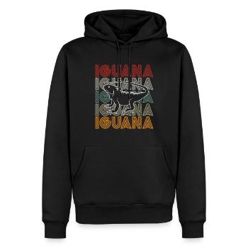 Herpétologiste amateur de reptiles iguanien - Sweat à capuche Premium bio Homme - noir - Devant - Nico (187cm)