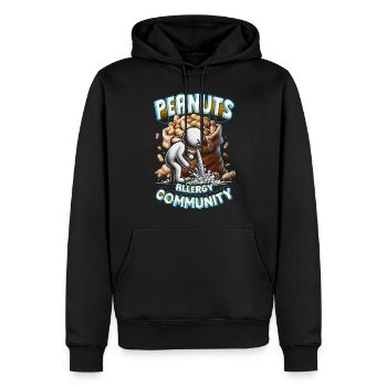 Allergie aux arachides Communauté des allergies aux arachides - Sweat à capuche Premium bio Homme - noir - Devant - Nico (187cm)