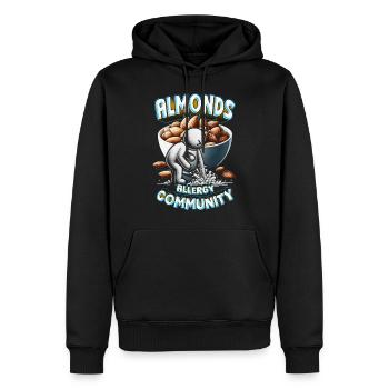 Communauté d’allergies aux amandes Mandelallergie - Sweat à capuche Premium bio Homme - noir - Devant - Nico (187cm)