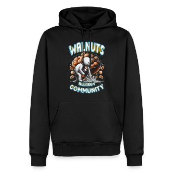 Communauté des allergies aux noix - Sweat à capuche Premium bio Homme - noir - Devant - Nico (187cm)