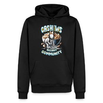 Communauté des allergies aux noix de cajou - Sweat à capuche Premium bio Homme - noir - Devant - Nico (187cm)