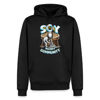Sojaallergie Soy Allergy Community - Männer Premium Bio Hoodie - Schwarz - Vorne - Nico (187cm)