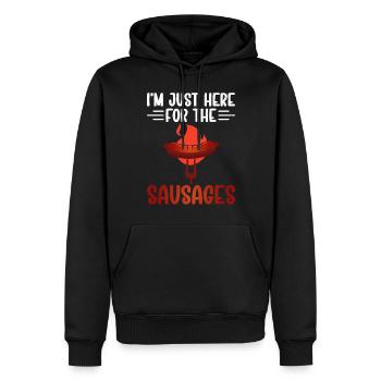 Sausage Lover - Men’s Premium Organic Hoodie - black - Front - Nico (187cm)