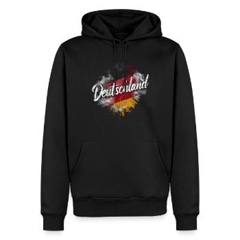 Allemagne Allemand Allemand GER Almanya Alemania - Sweat à capuche Premium bio Homme - noir - Devant - Nico (187cm)