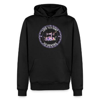 Life is short go Sewing - Sewing Machine Sewing Lo - Männer Premium Bio Hoodie - Schwarz - Vorne - Nico (187cm)